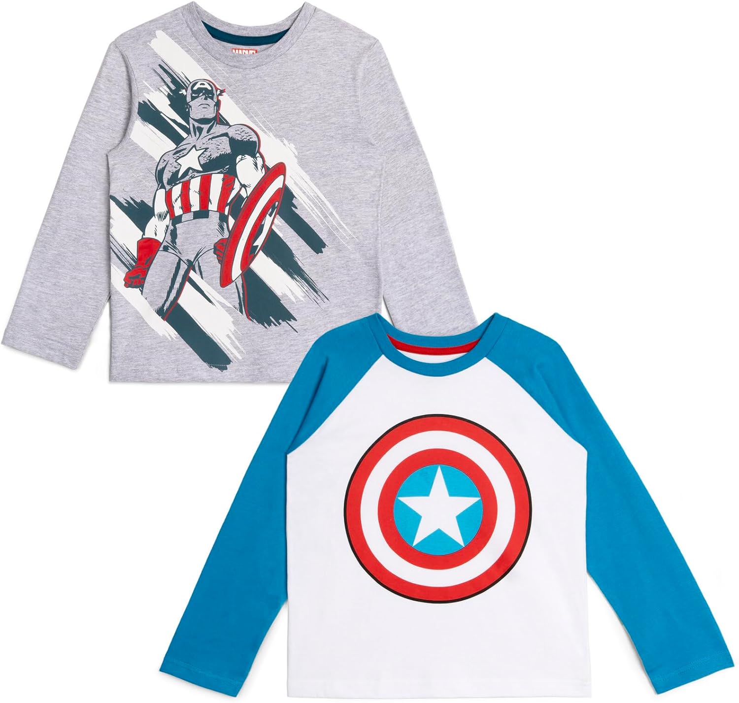 Marvel Avengers Spider-Man Iron Man Captain America Hulk Black Panther Miles 2 Pack Long Sleeve T-Shirts Toddler to Big Kid